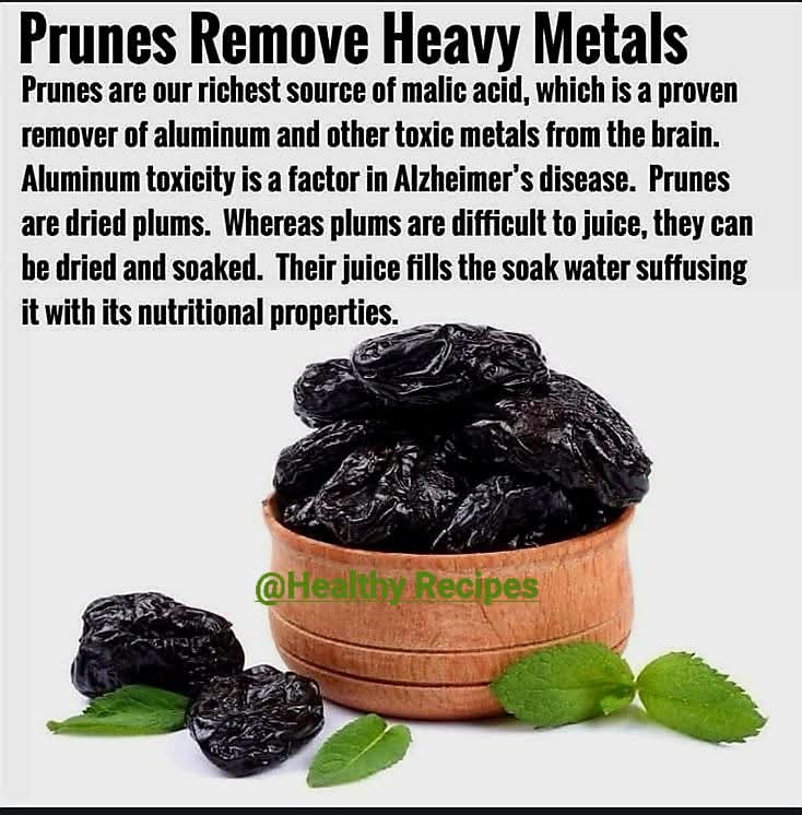 This is an interesting claim about prunes and heavy metal detoxification - HealthTipsAcademy